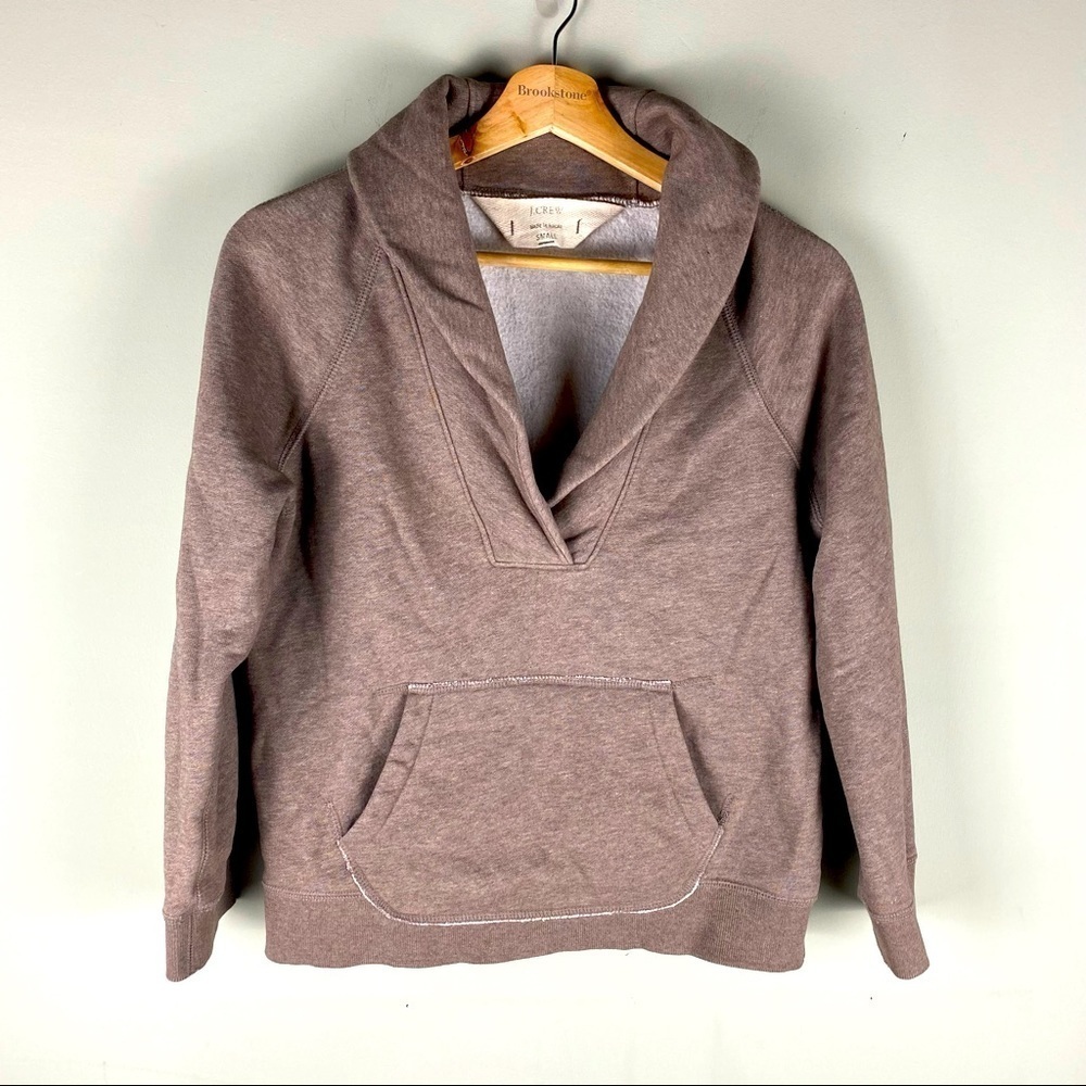 J. Crew Deep V-Neck Solid Basic Pullover Sweatshirt Sweater Top Brown Size Small